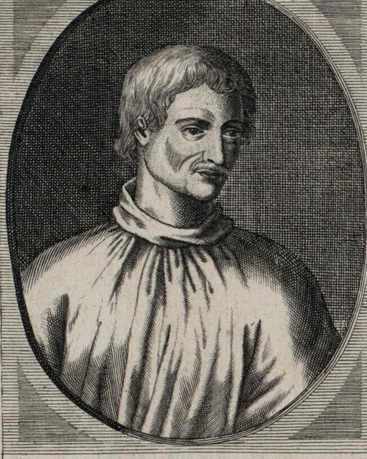 A historical engraving of Giordano Bruno
